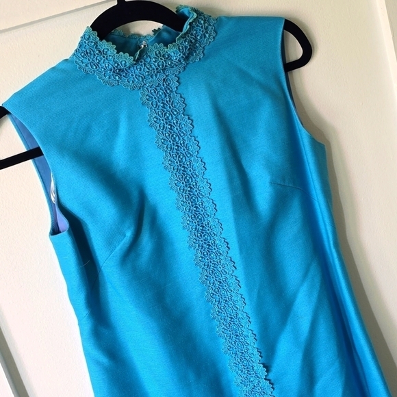 Vintage 70s Homeade High Neck Gown - Picture 2 of 7